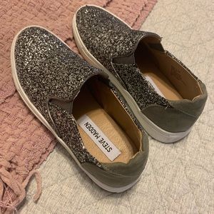 Steve Madden glitter slip on sneakers